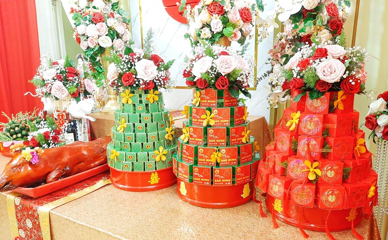 Bánh cốm Hà Nội trong lễ cưới
